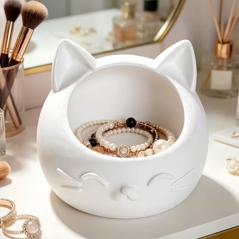 Men'S Accessories Drawer Organizer - Mini Cartoon Cat-Shaped Storage Box Cute