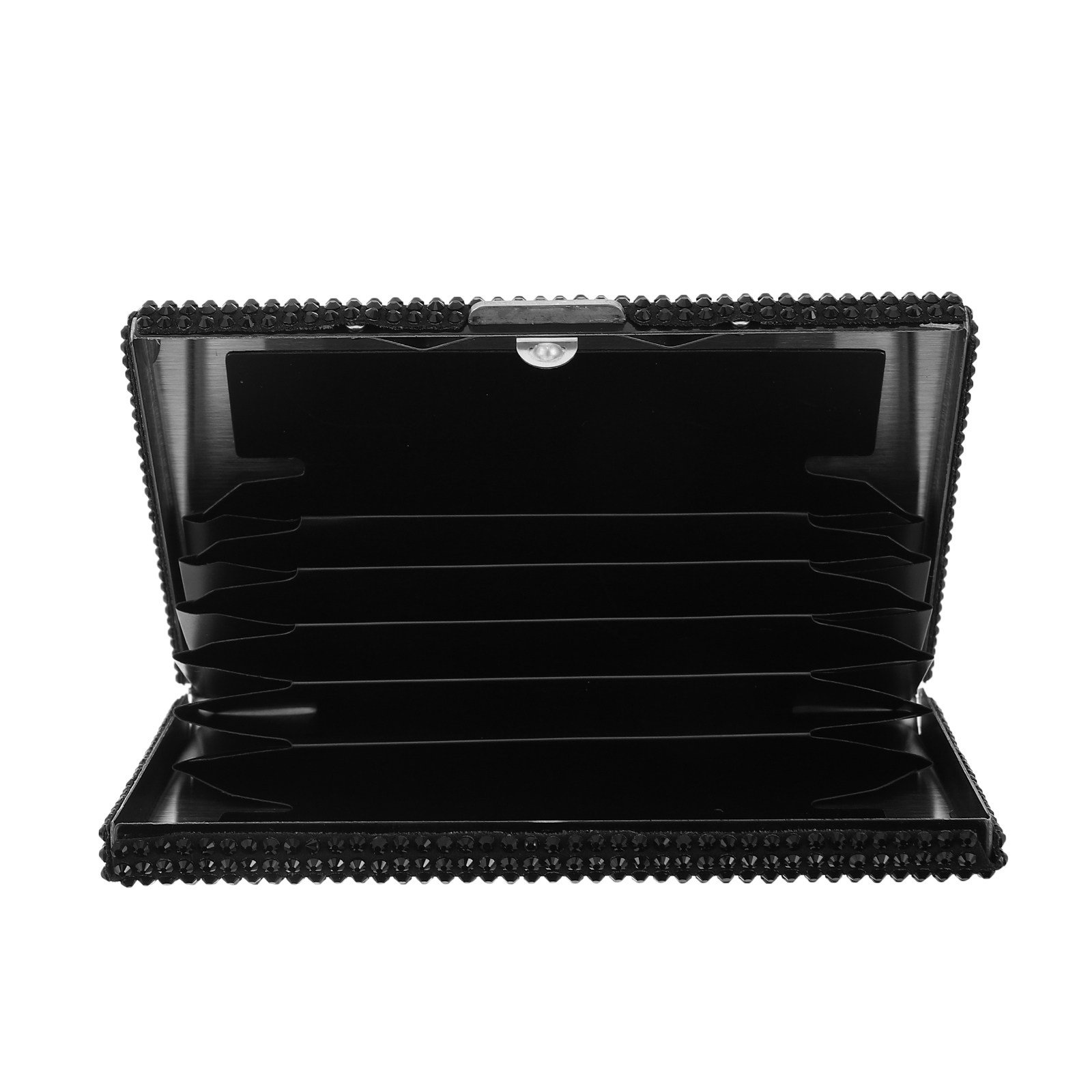 Travel Organizer Men - Slim Metal Business Card Case Rhinestone