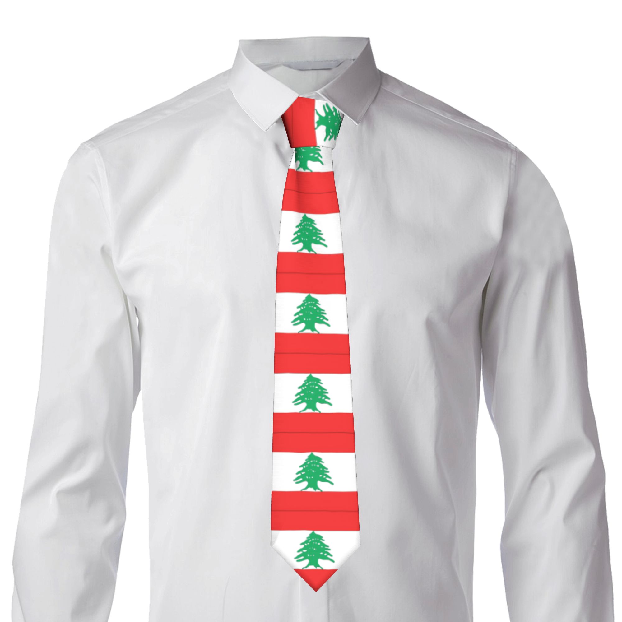Lebanon Flag  Tie  Wedding Nec - Men Accessories Lebanon 评论和价格