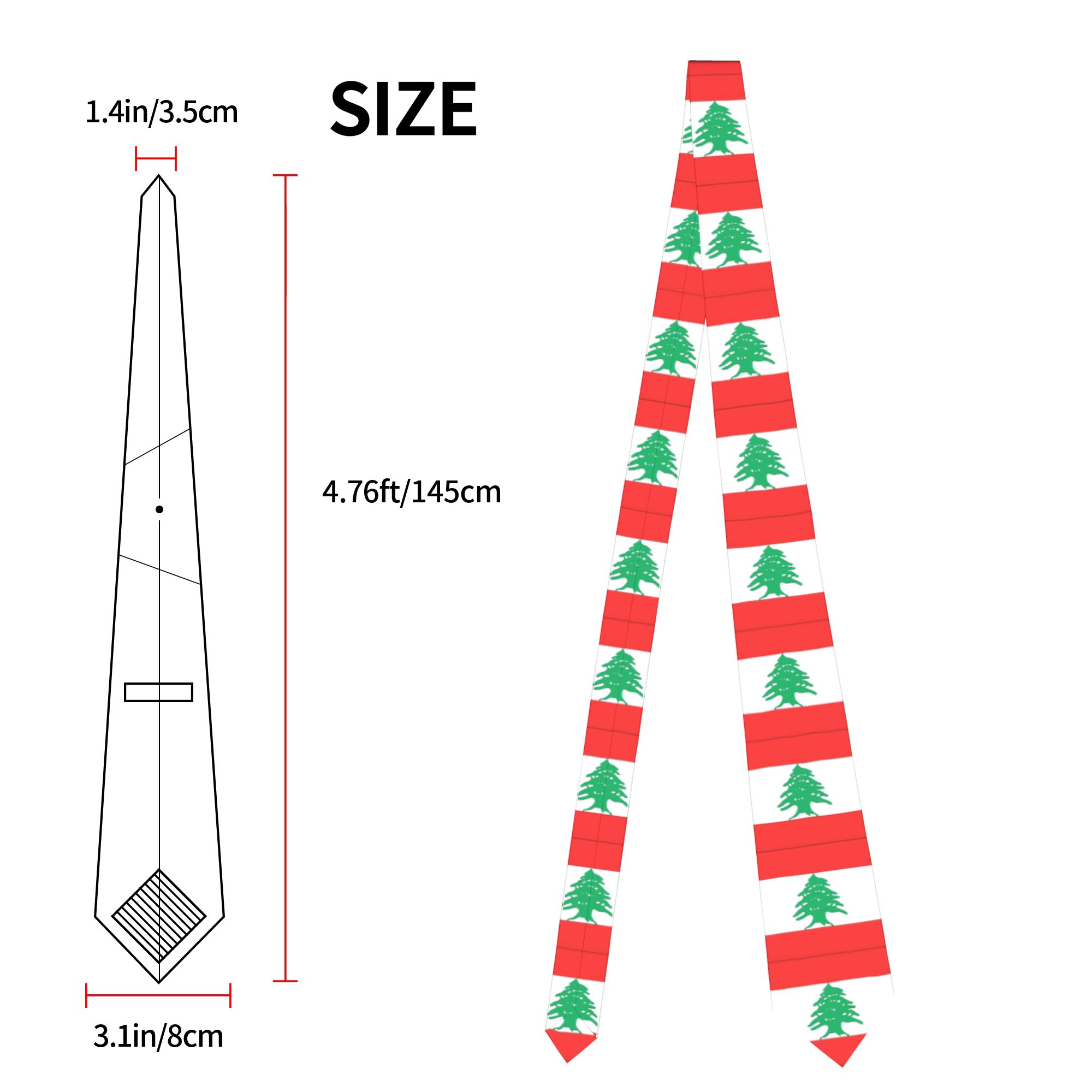 Lebanon Flag  Tie  Wedding Nec - Men Accessories Lebanon 评论和价格