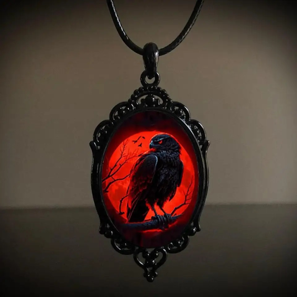 Gothic Vampire Owl Cameo Neckl - Men'S Vampire Accessories 评论和价格
