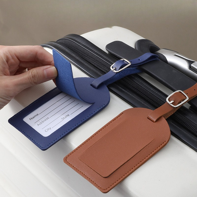 Women Men Luggage Tags PU Leat - Men Accessories Name 评论和价格