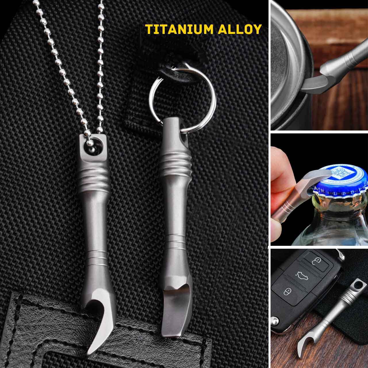 TC4 Titanium Alloy Crowbar Min - Keychain Multi Tool 评论和价格