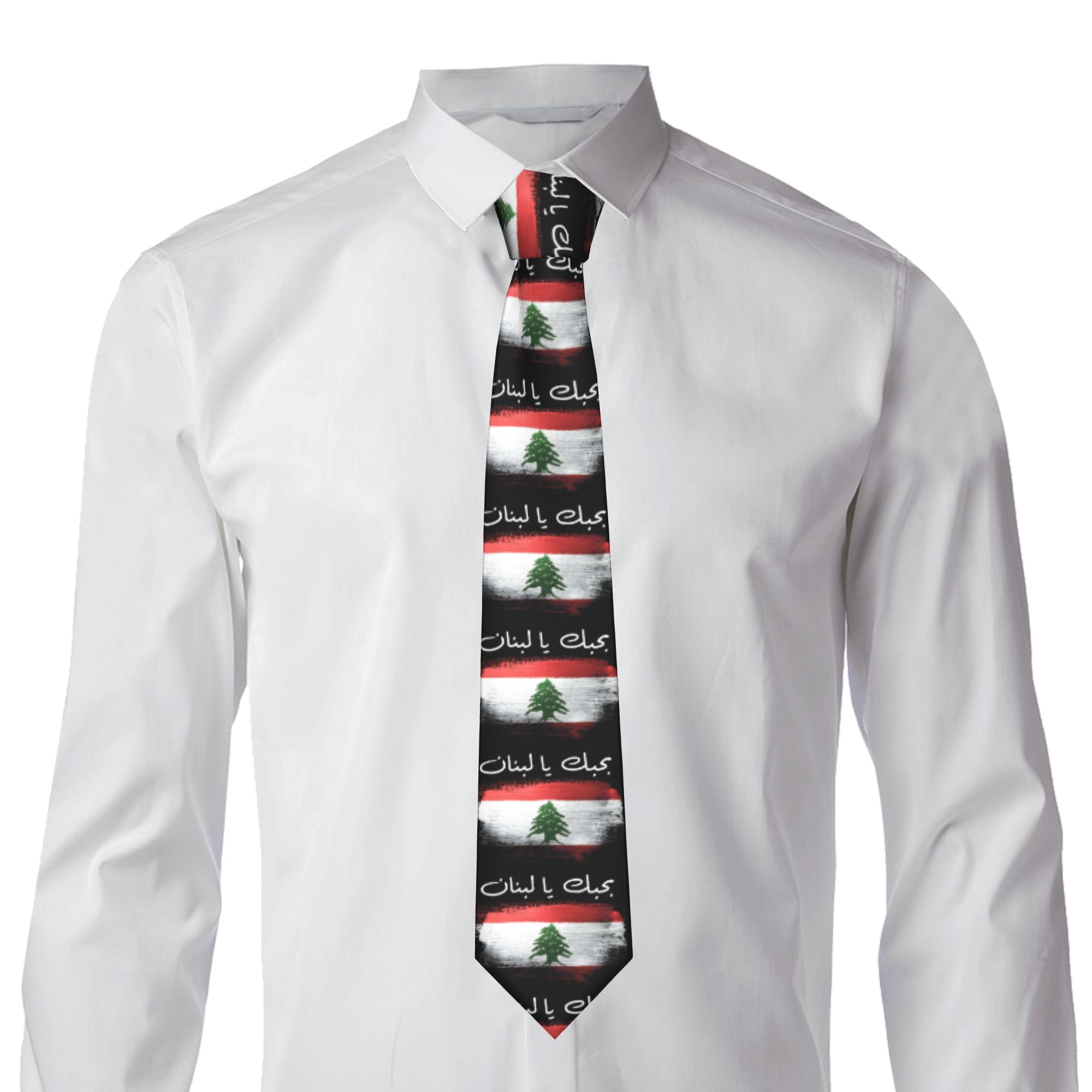 Flag of Lebanon Tie  Retro Cas - Men Accessories Lebanon 评论和价格