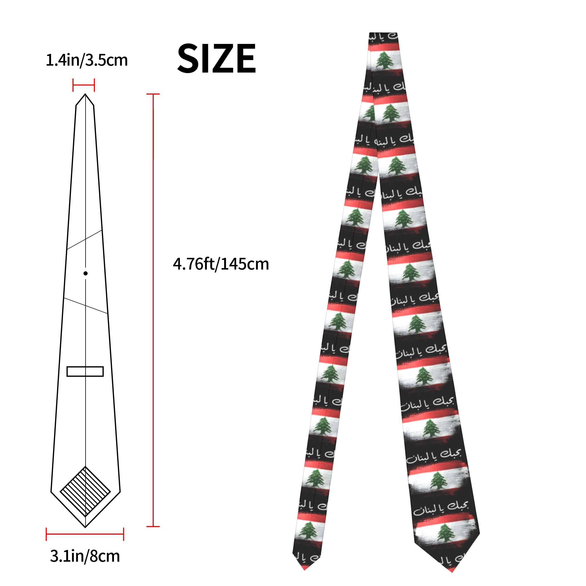 Flag of Lebanon Tie  Retro Cas - Men Accessories Lebanon 评论和价格
