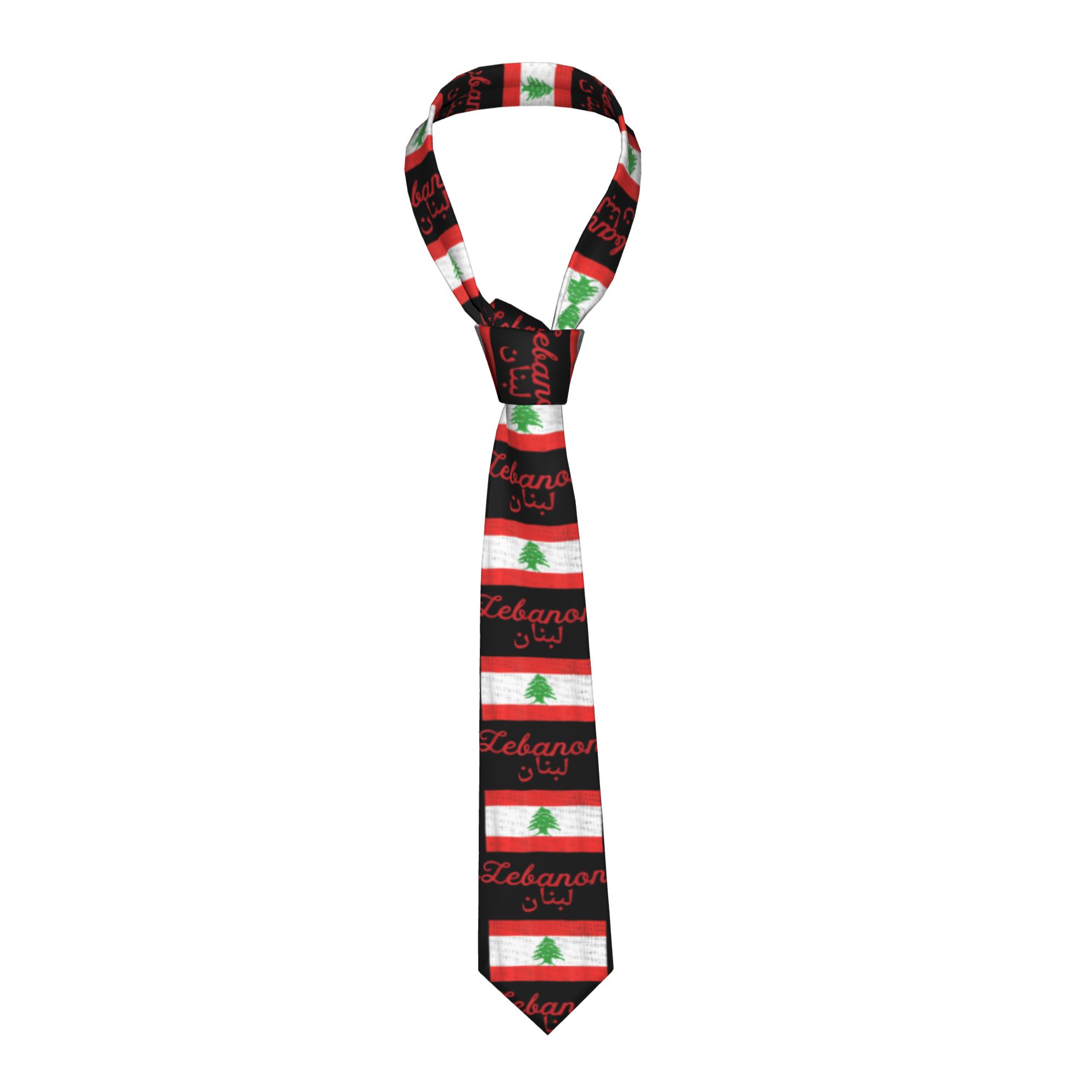 Lebanon Flag Tie  Retro Casual - Men Accessories Lebanon 评论和价格