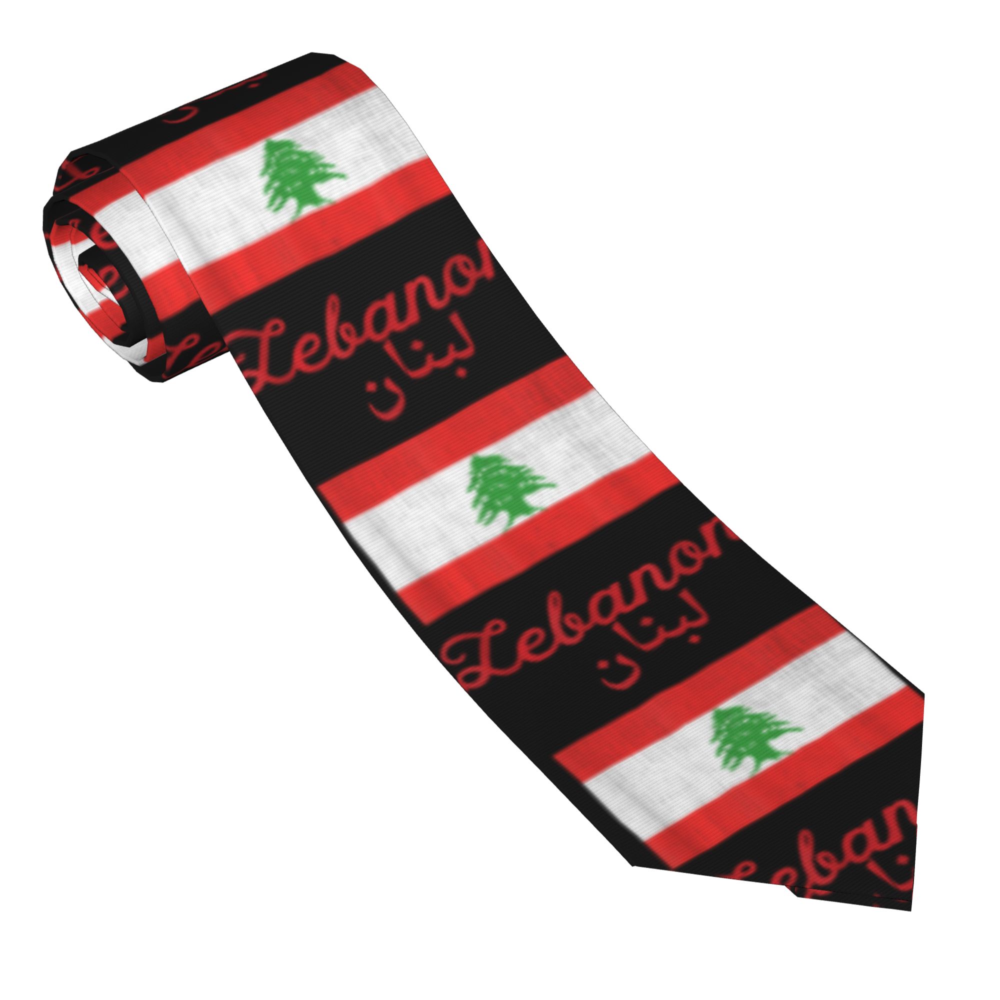 Lebanon Flag Tie  Retro Casual - Men Accessories Lebanon 评论和价格