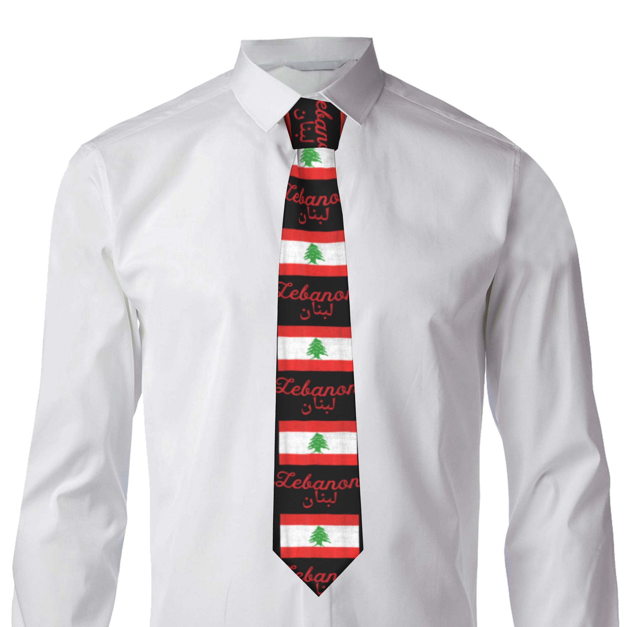 Lebanon Flag Tie  Retro Casual - Men Accessories Lebanon 评论和价格