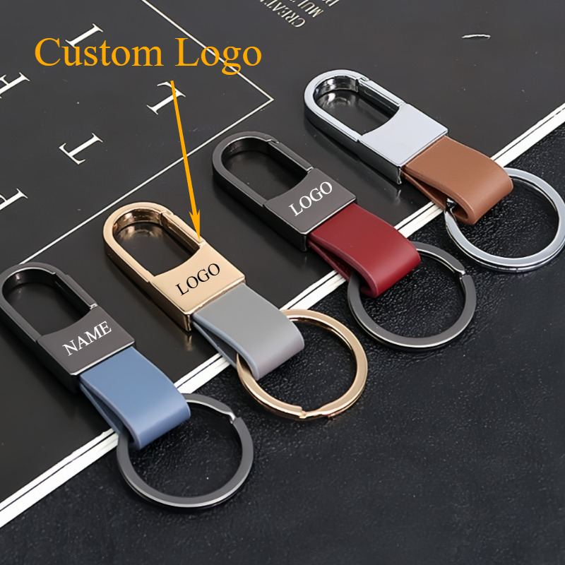 Fashion Leather Keychains Cust - Men Accessories Name 评论和价格
