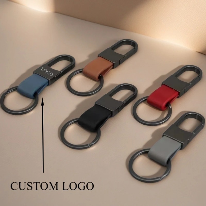 Fashion Leather Keychains Cust - Men Accessories Name 评论和价格