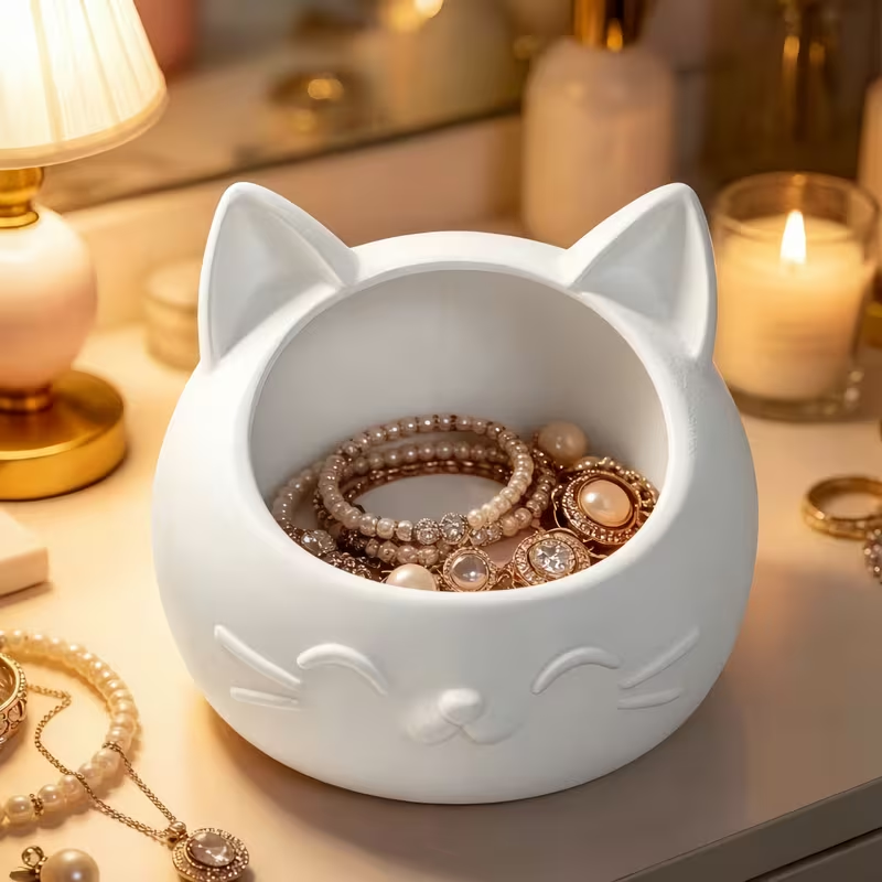Mini Cartoon Cat-Shaped Storag - Men'S Accessories Drawer Organizer 评论和价格