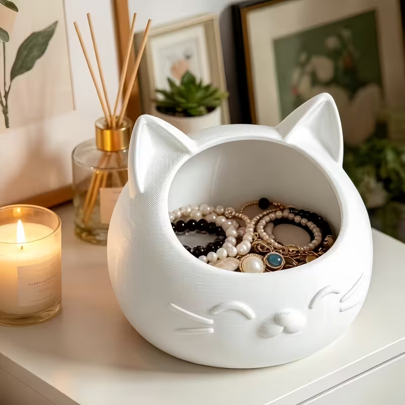 Mini Cartoon Cat-Shaped Storag - Men'S Accessories Drawer Organizer 评论和价格