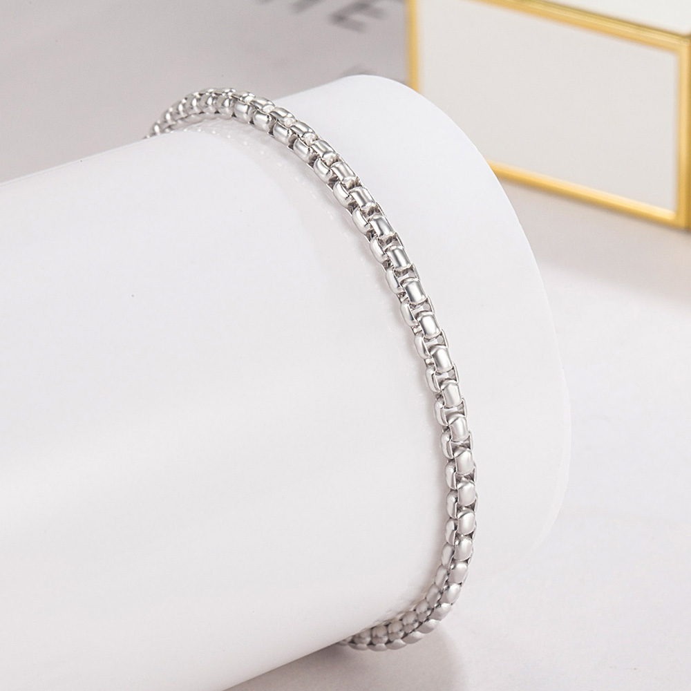 Unisex 925 Sterling Silver Cuf - Men Accessories Chain And Bracelet 评论和价格