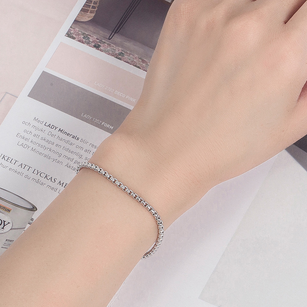 Unisex 925 Sterling Silver Cuf - Men Accessories Chain And Bracelet 评论和价格