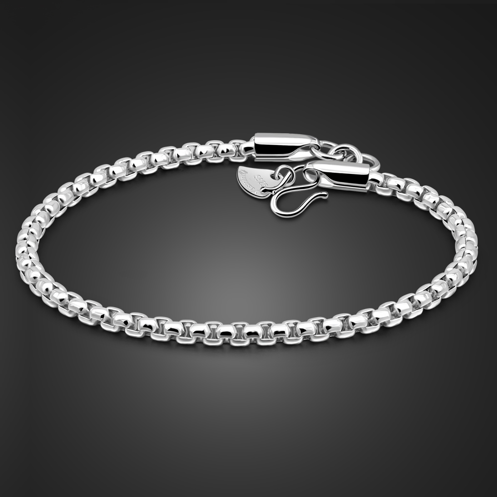 Unisex 925 Sterling Silver Cuf - Men Accessories Chain And Bracelet 评论和价格