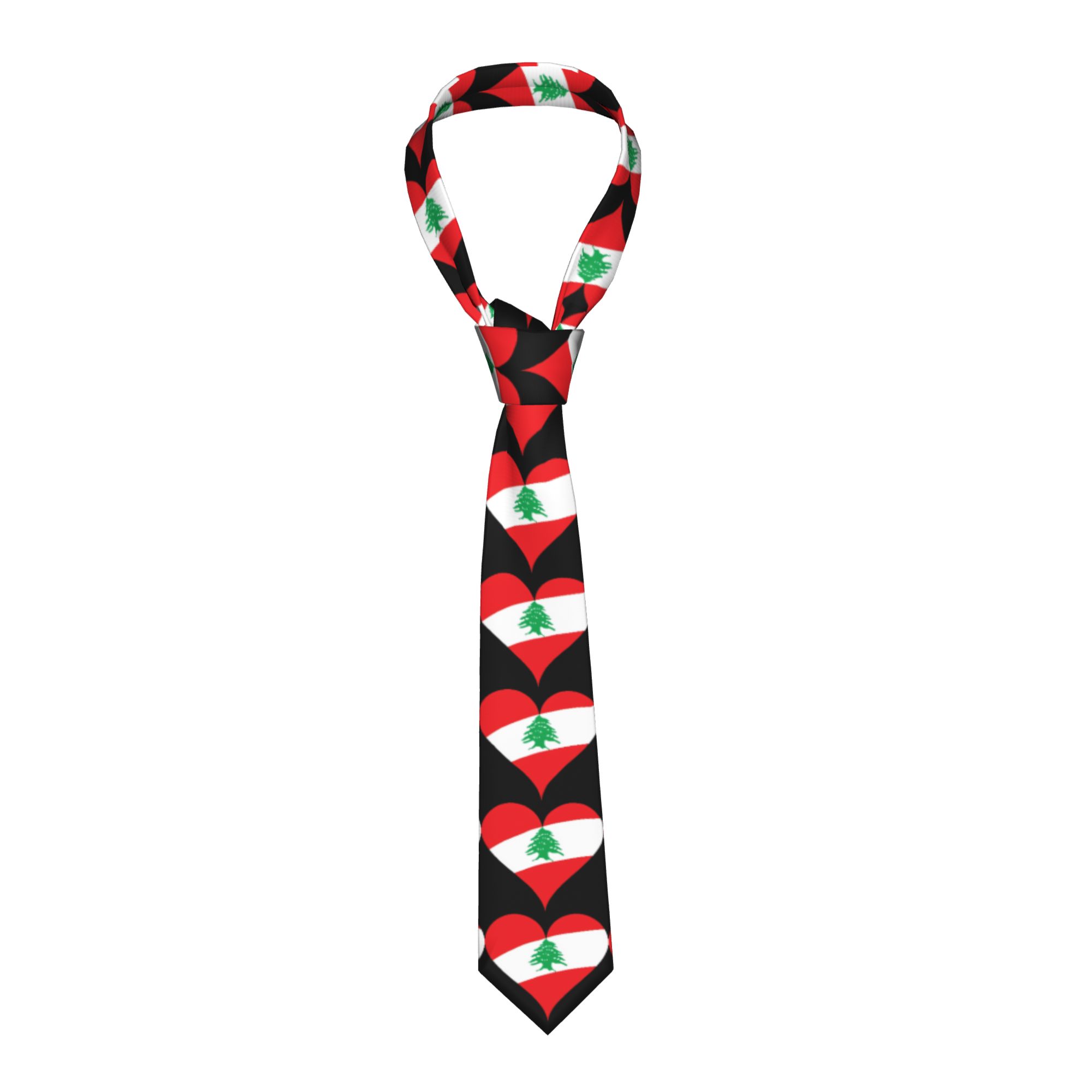 Lebanon Flag Heart  Tie  Weddi - Men Accessories Lebanon 评论和价格