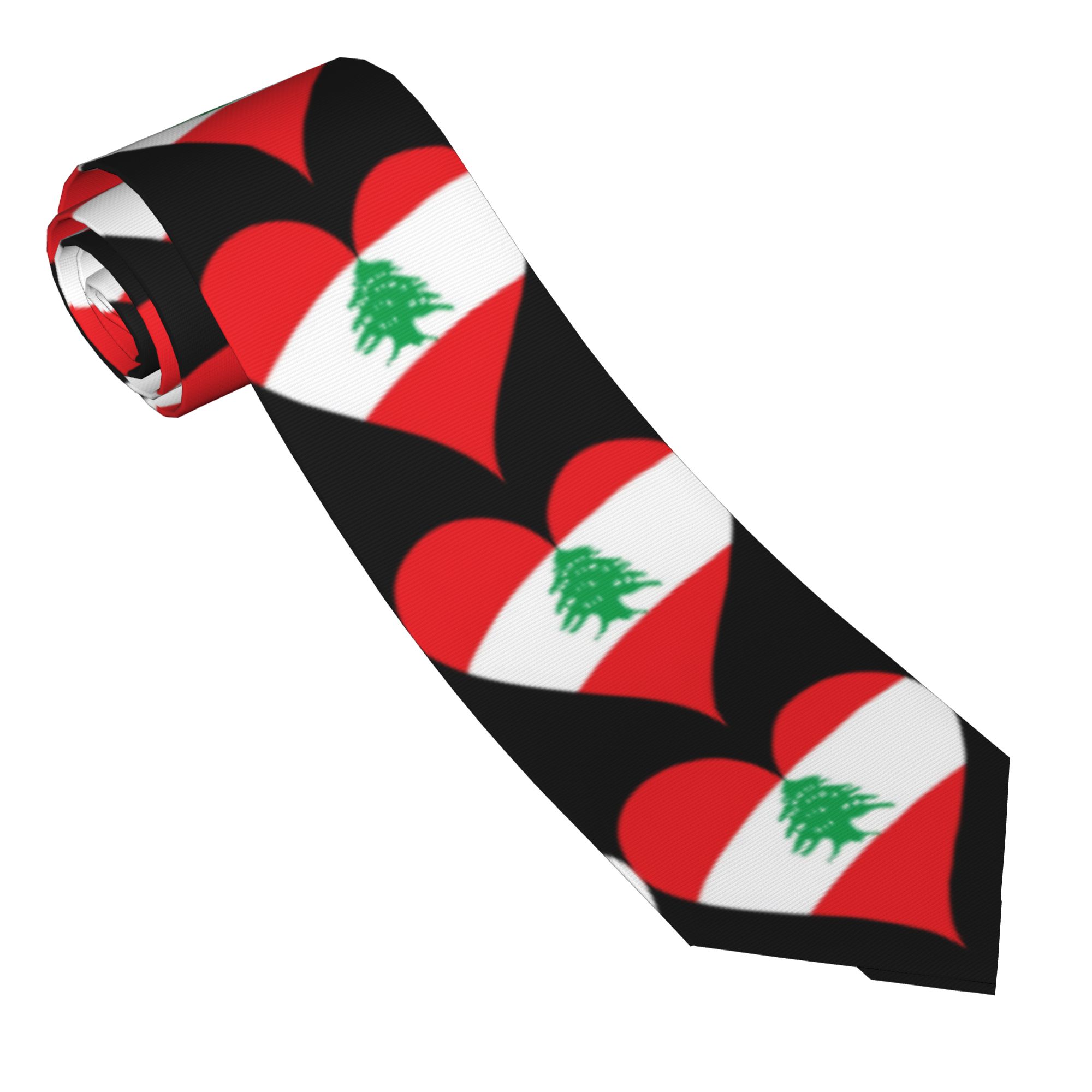 Lebanon Flag Heart  Tie  Weddi - Men Accessories Lebanon 评论和价格