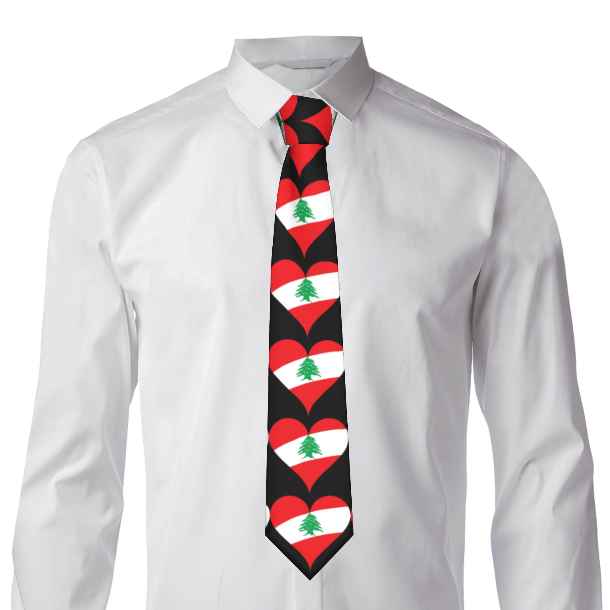 Lebanon Flag Heart  Tie  Weddi - Men Accessories Lebanon 评论和价格