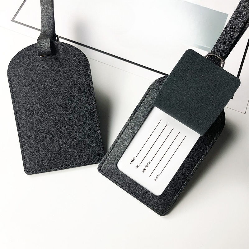 1PC PU Leather Luggage Tag Sui - Men Accessories Name 评论和价格