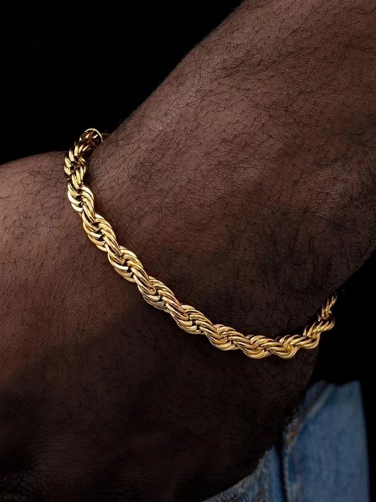 Hip-Hop Rock 925 sterling silv - Men Accessories Chain And Bracelet 评论和价格