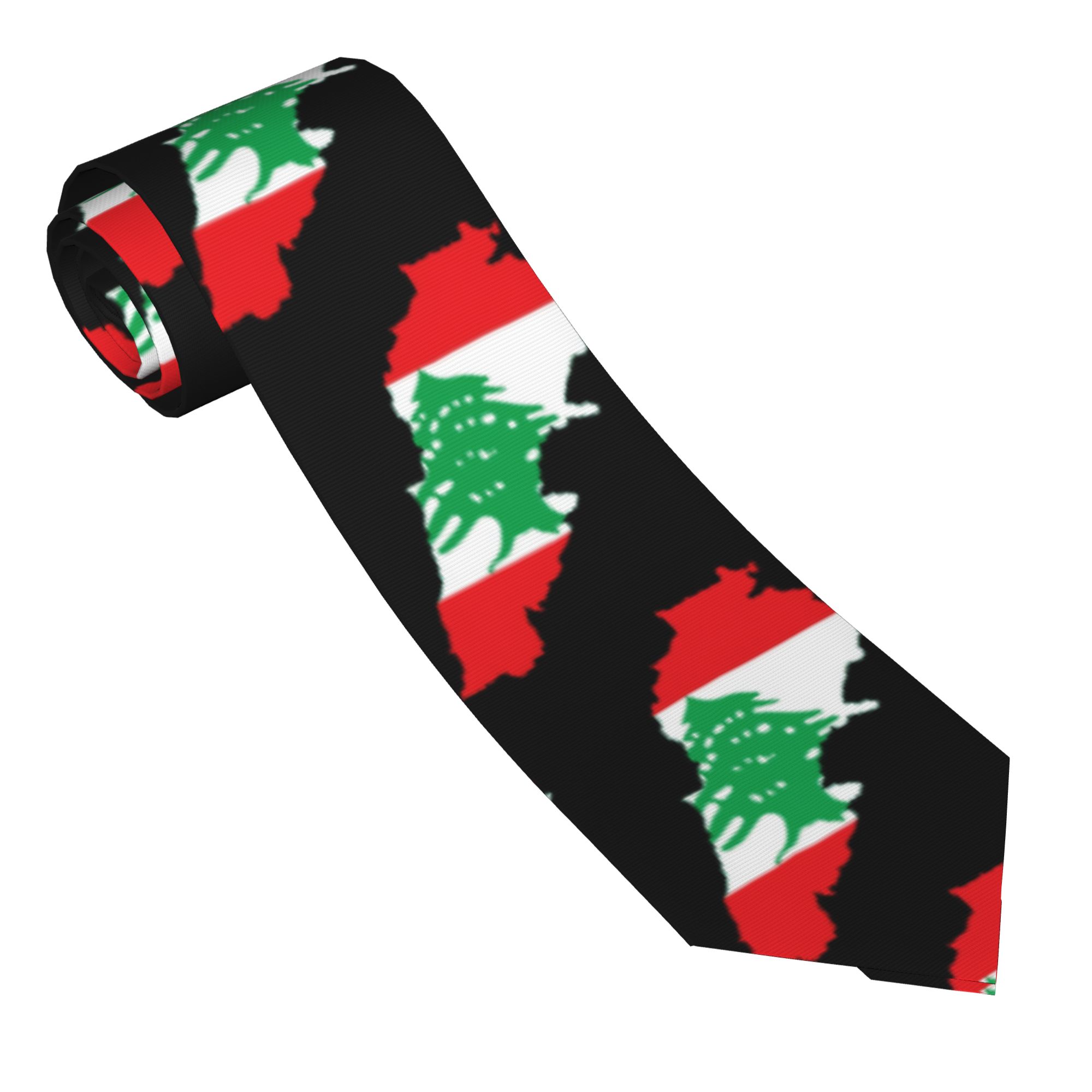 Lebanon Flag Map  Tie  Custom  - Men Accessories Lebanon 评论和价格