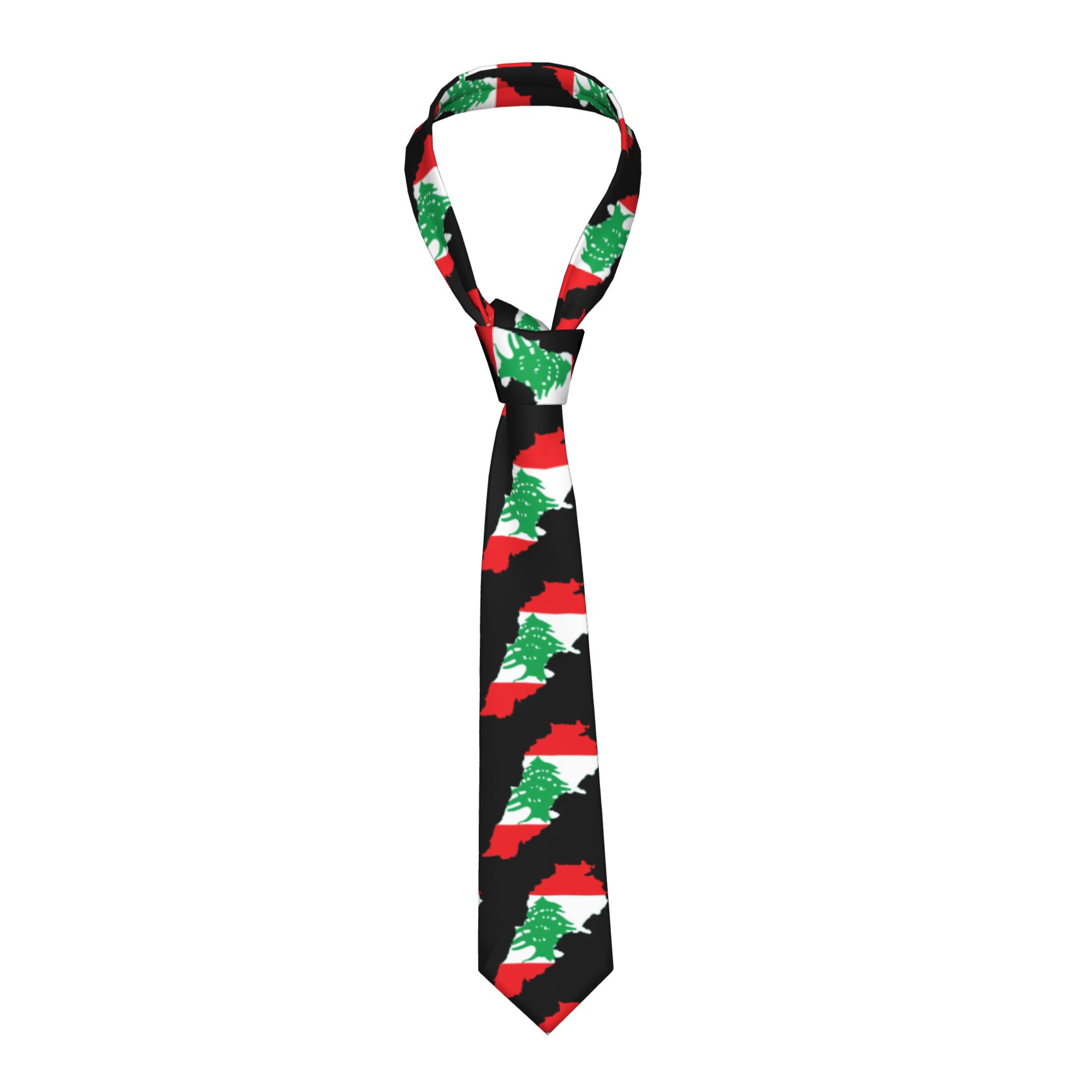 Lebanon Flag Map  Tie  Custom  - Men Accessories Lebanon 评论和价格