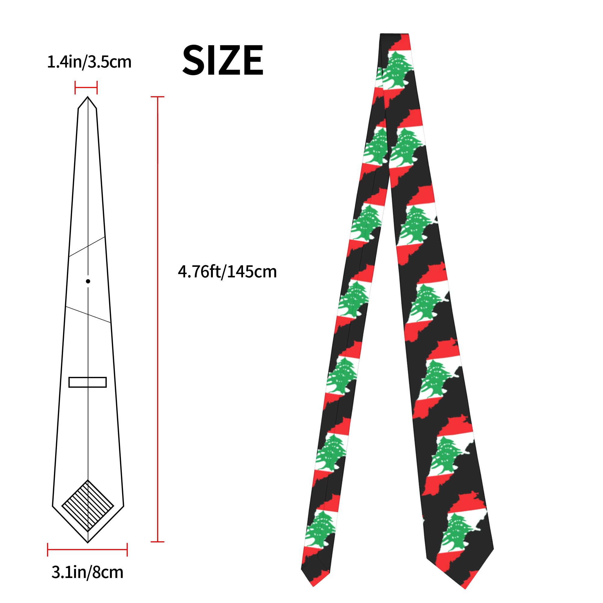 Lebanon Flag Map  Tie  Custom  - Men Accessories Lebanon 评论和价格