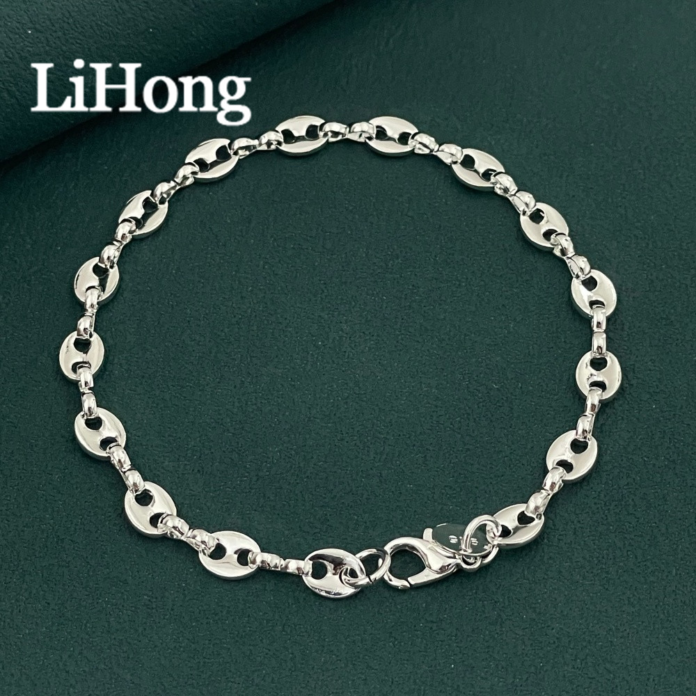 Lihong 925 Sterling Silver Ell - Men Accessories Chain And Bracelet 评论和价格