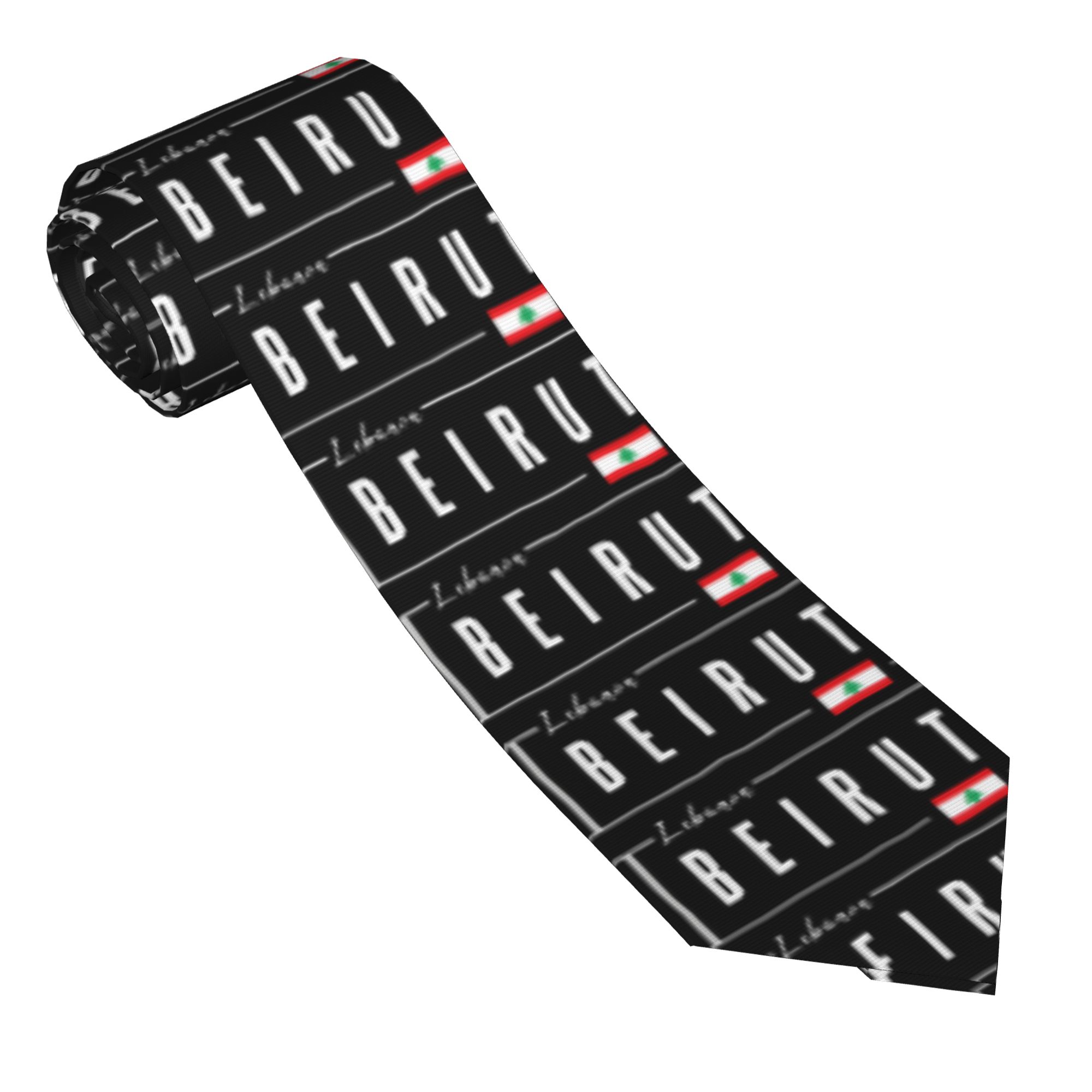 Beirut Lebanon Flag Tie  Cospl - Men Accessories Lebanon 评论和价格