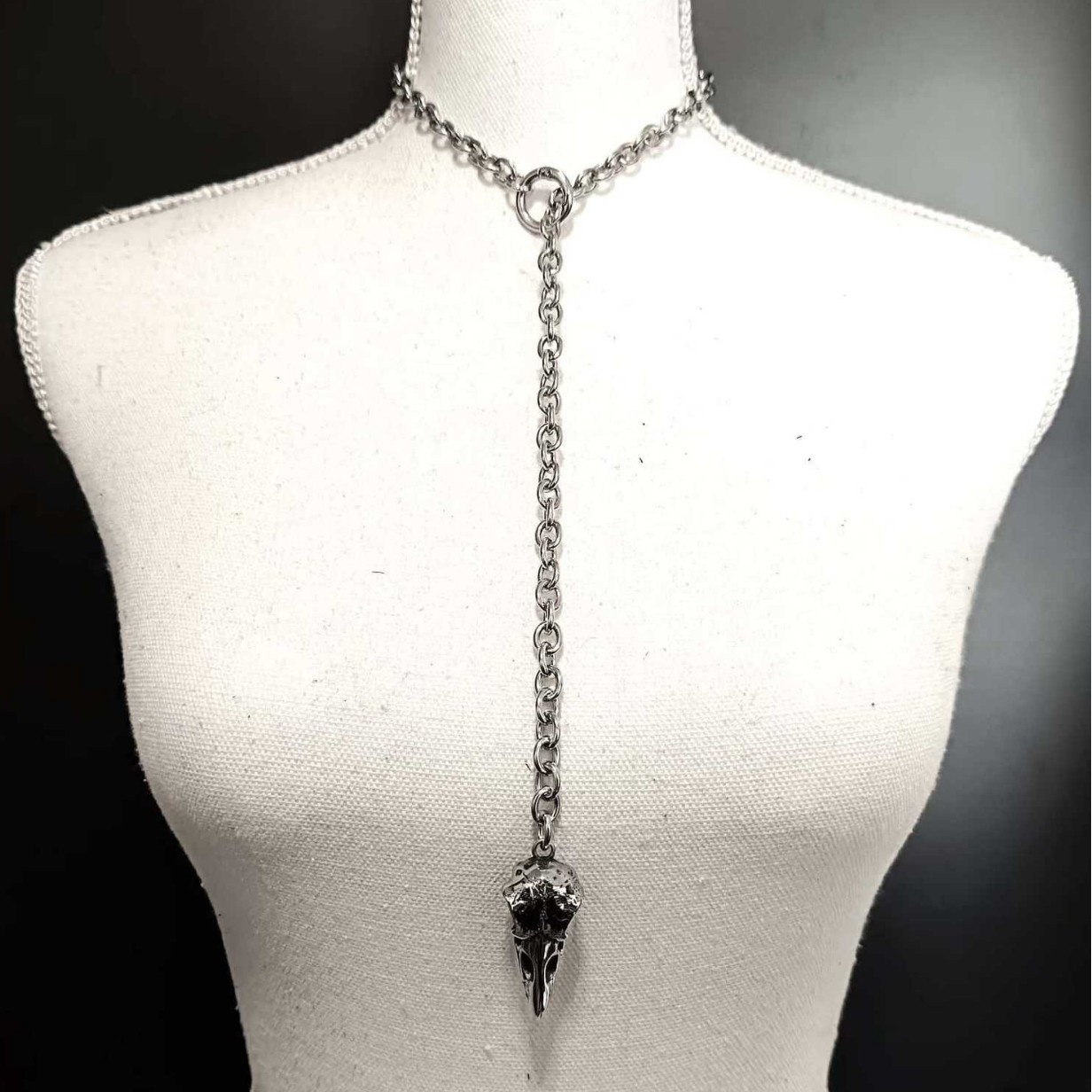 Gothic Crow Skull Necklace For - Men'S Vampire Accessories 评论和价格