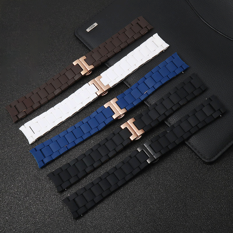 Rubber clad steel Watchband Fo - Men'S Accessories Armani 评论和价格