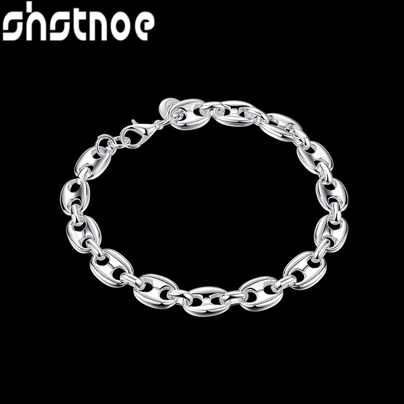 Cute 925 Sterling Silver Pig N - Men Accessories Chain And Bracelet 评论和价格