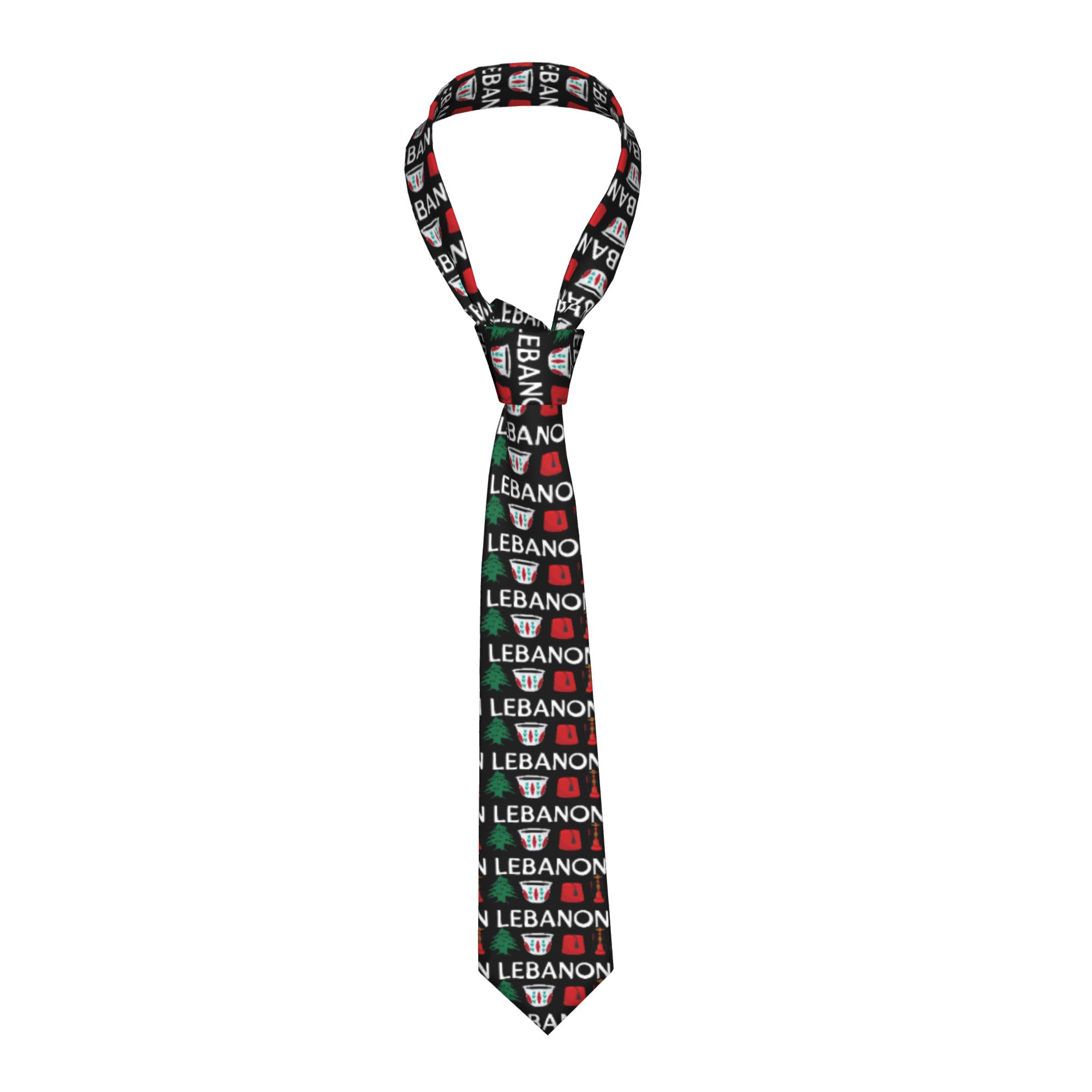 Mens Tie Lebanon Flag  Neck Ti - Men Accessories Lebanon 评论和价格