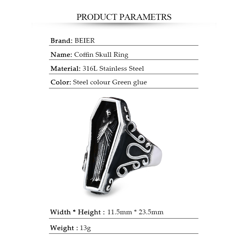 BEIER Undertaker Skull Gothic  - Men'S Vampire Accessories 评论和价格