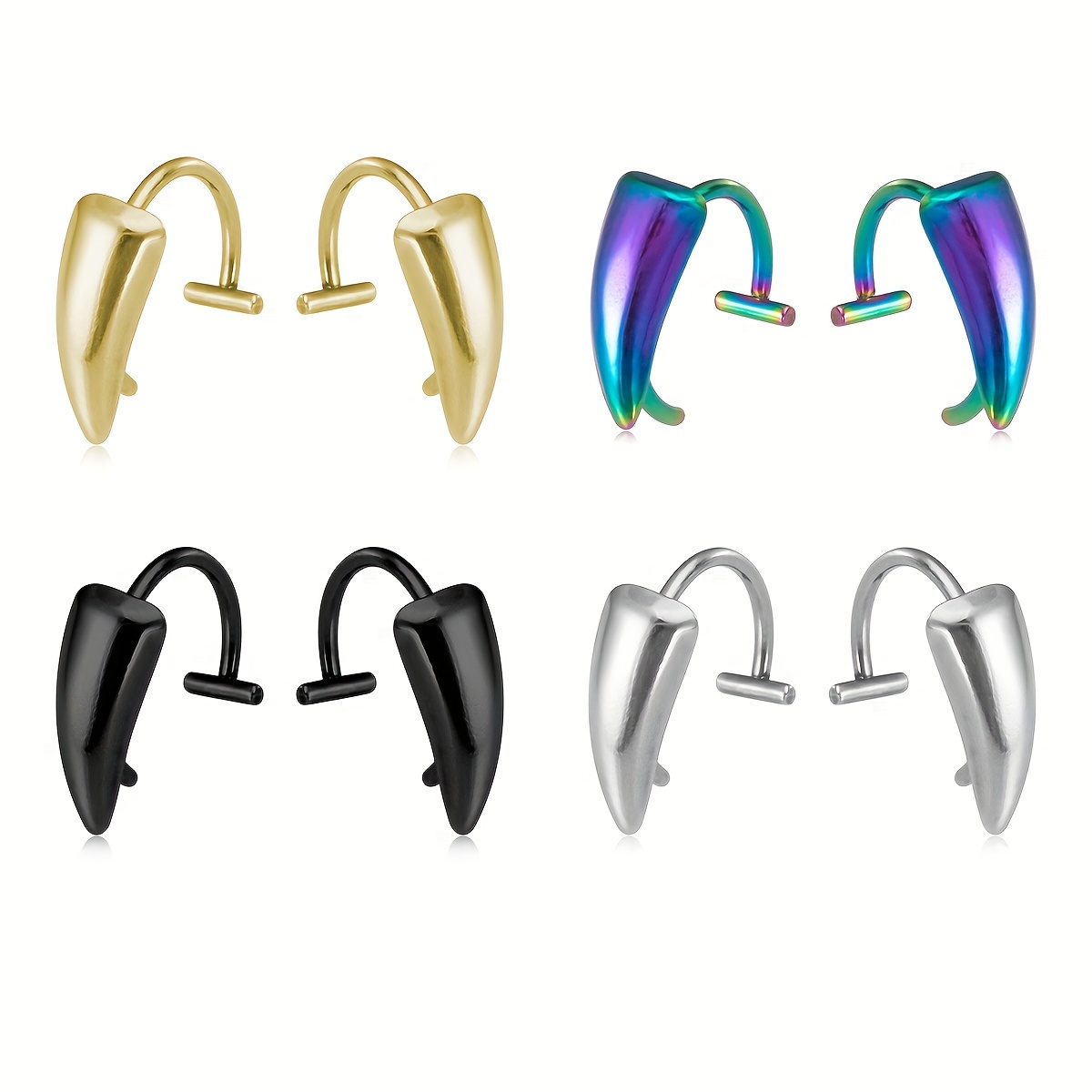 1Pair Stainless Steel Vampire  - Men'S Vampire Accessories 评论和价格