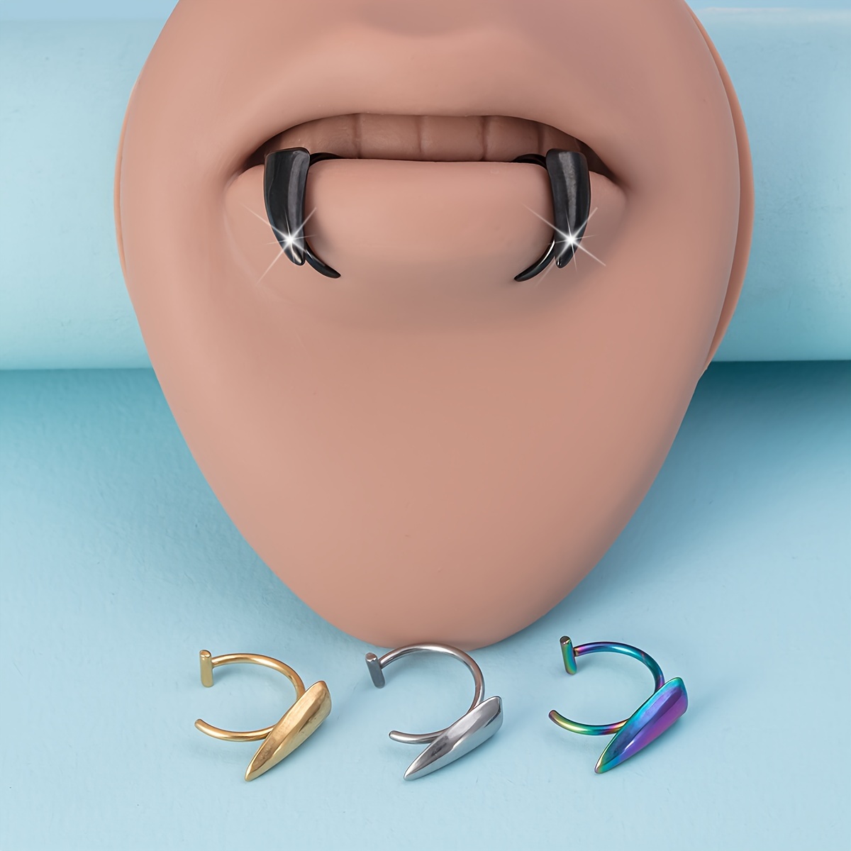 1Pair Stainless Steel Vampire  - Men'S Vampire Accessories 评论和价格