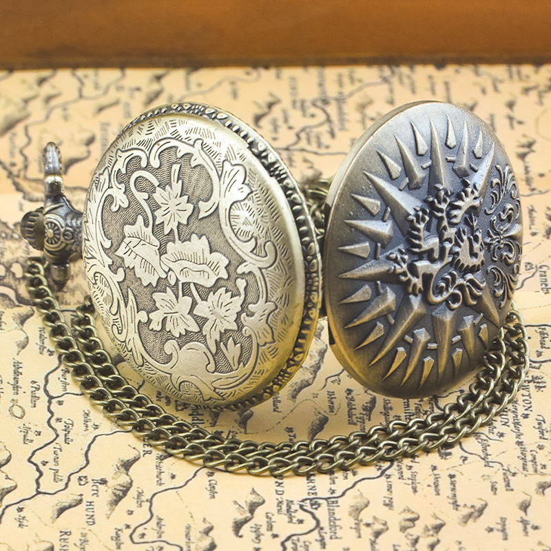 Vintage Bronze Pocket Watch,Fl - Men Accessories List 评论和价格