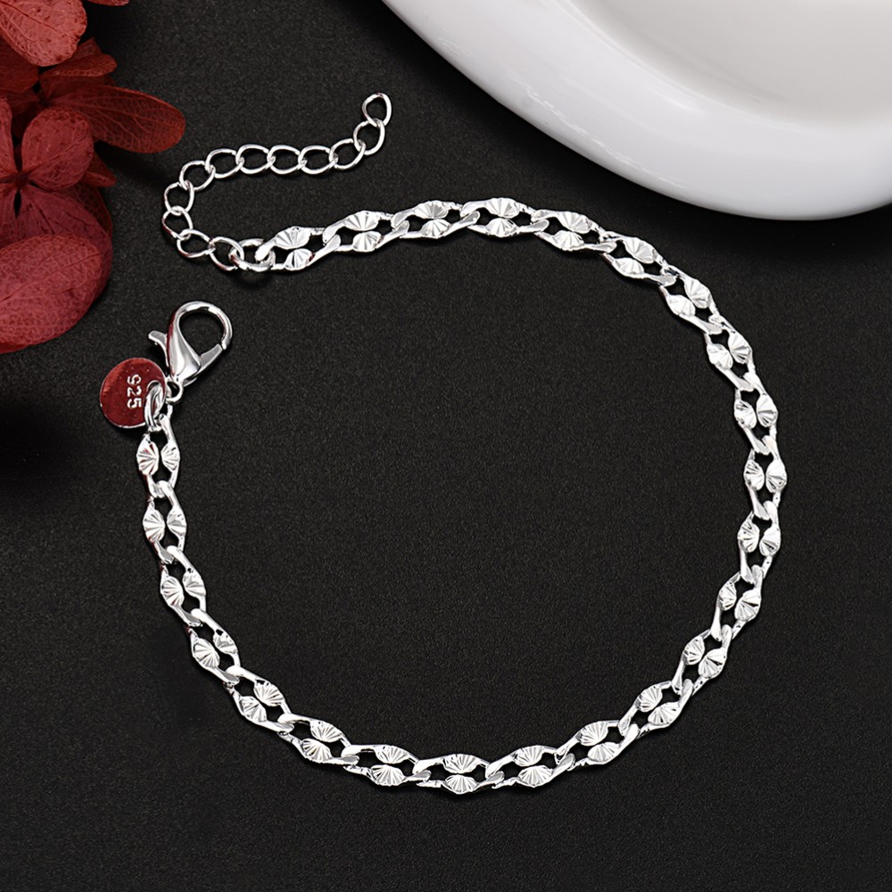925 Sterling Silver pretty 4MM - Men Accessories Chain And Bracelet 评论和价格
