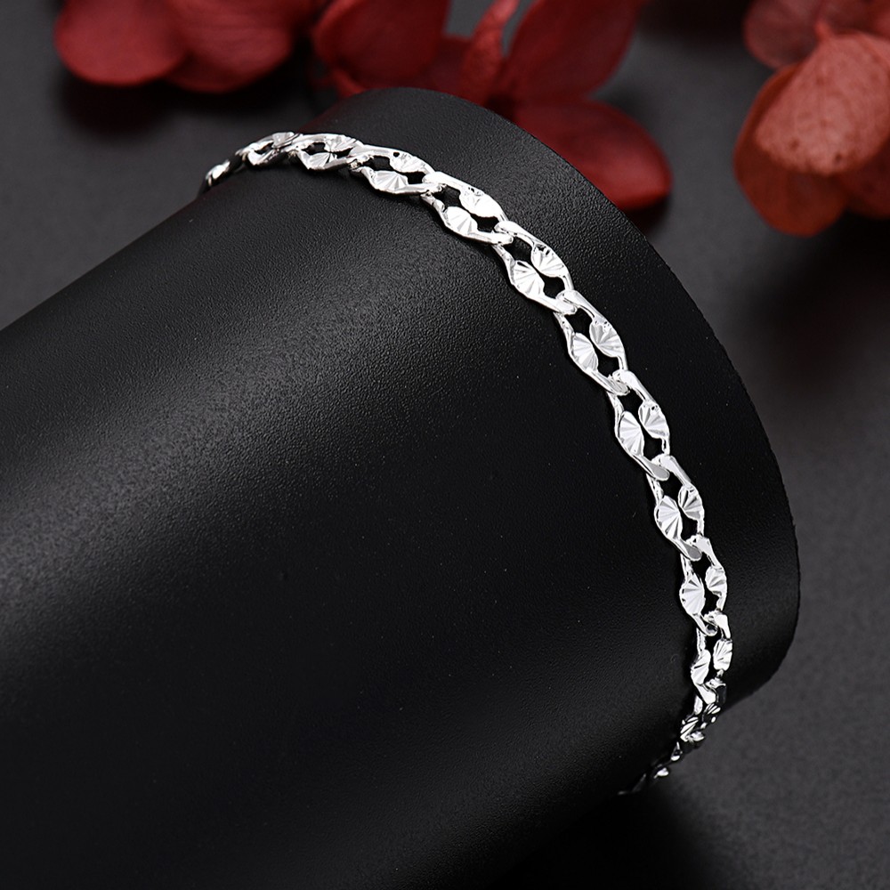 925 Sterling Silver pretty 4MM - Men Accessories Chain And Bracelet 评论和价格