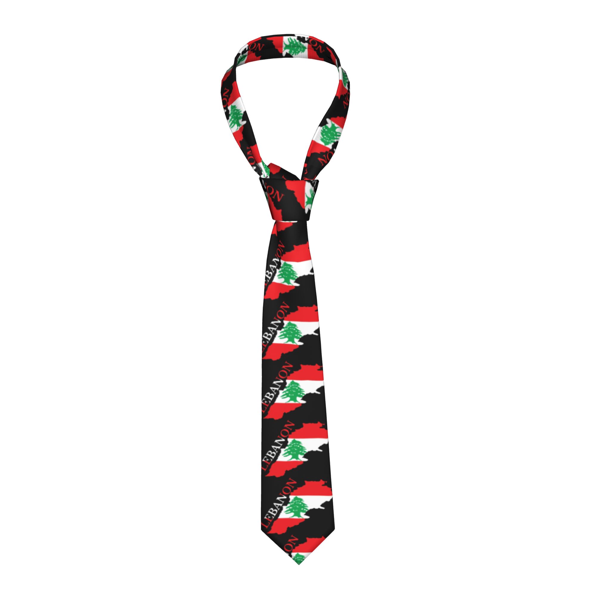 Lebanon Flag Map  Tie  Cosplay - Men Accessories Lebanon 评论和价格