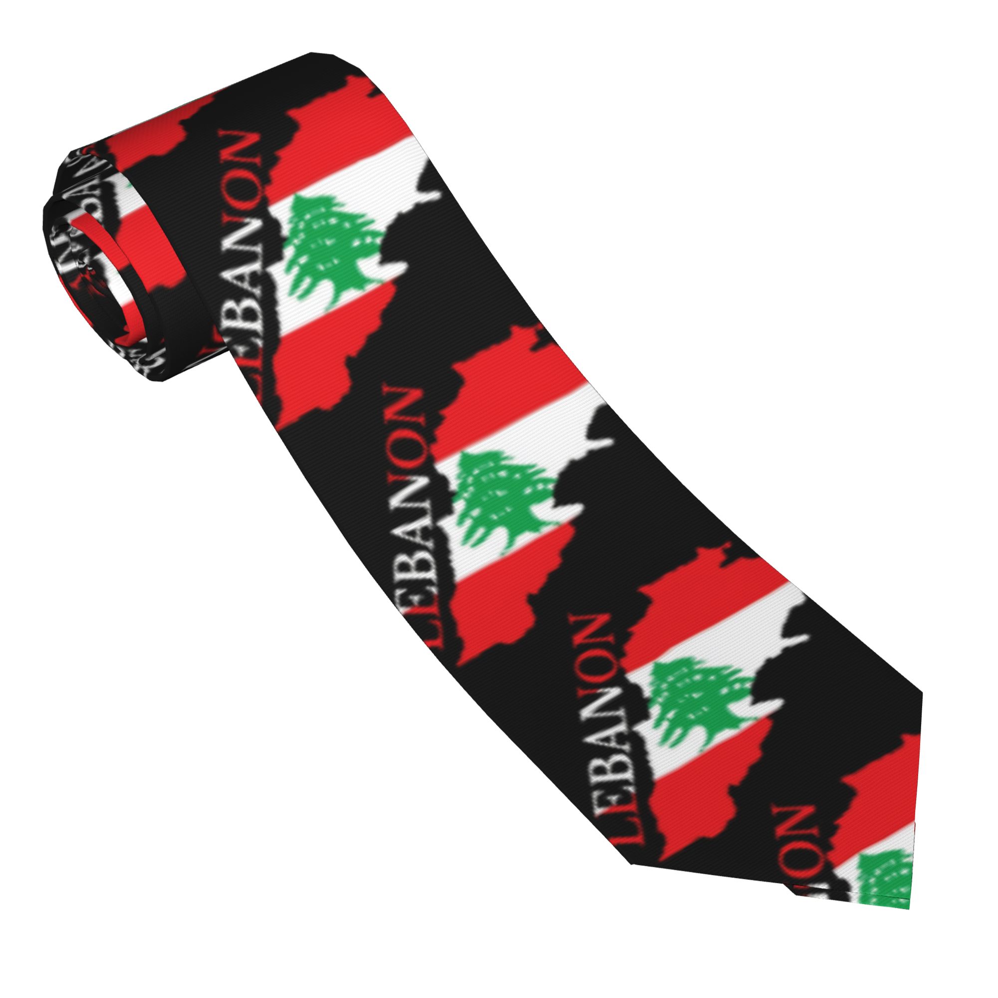Lebanon Flag Map  Tie  Cosplay - Men Accessories Lebanon 评论和价格