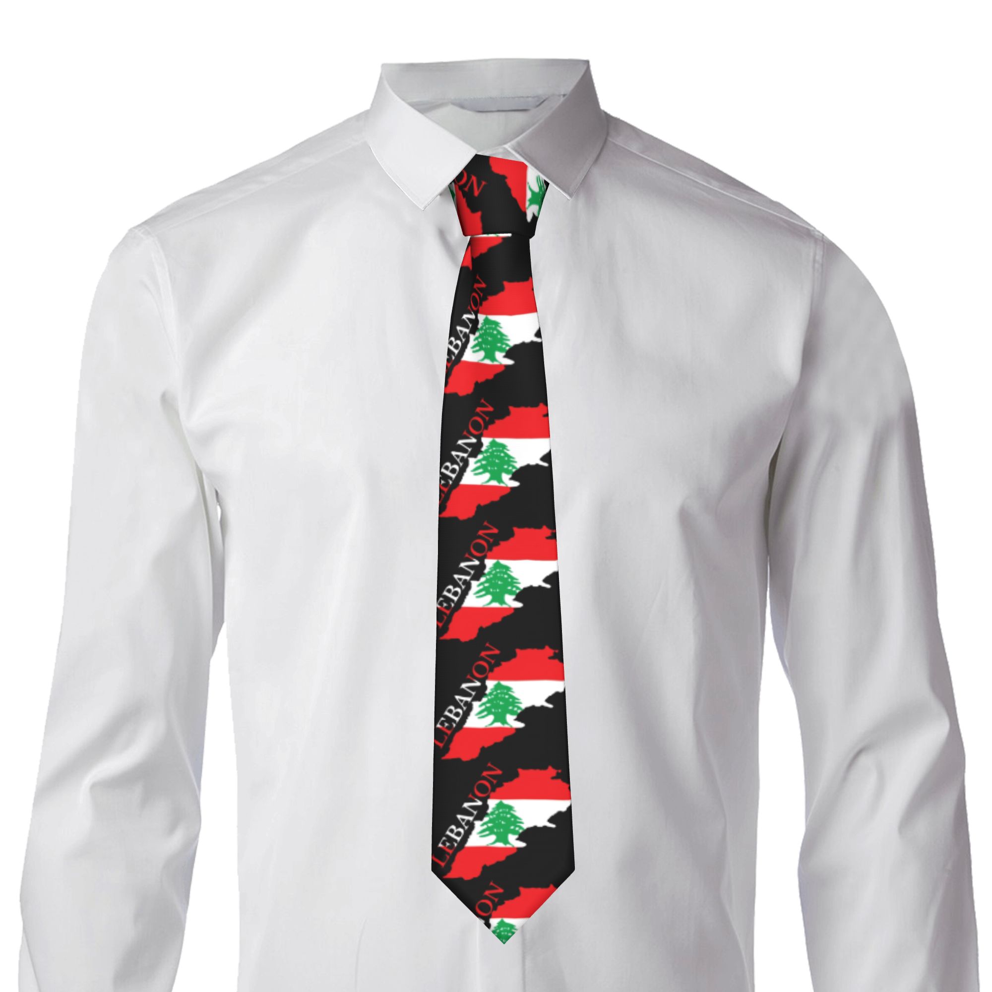 Lebanon Flag Map  Tie  Cosplay - Men Accessories Lebanon 评论和价格