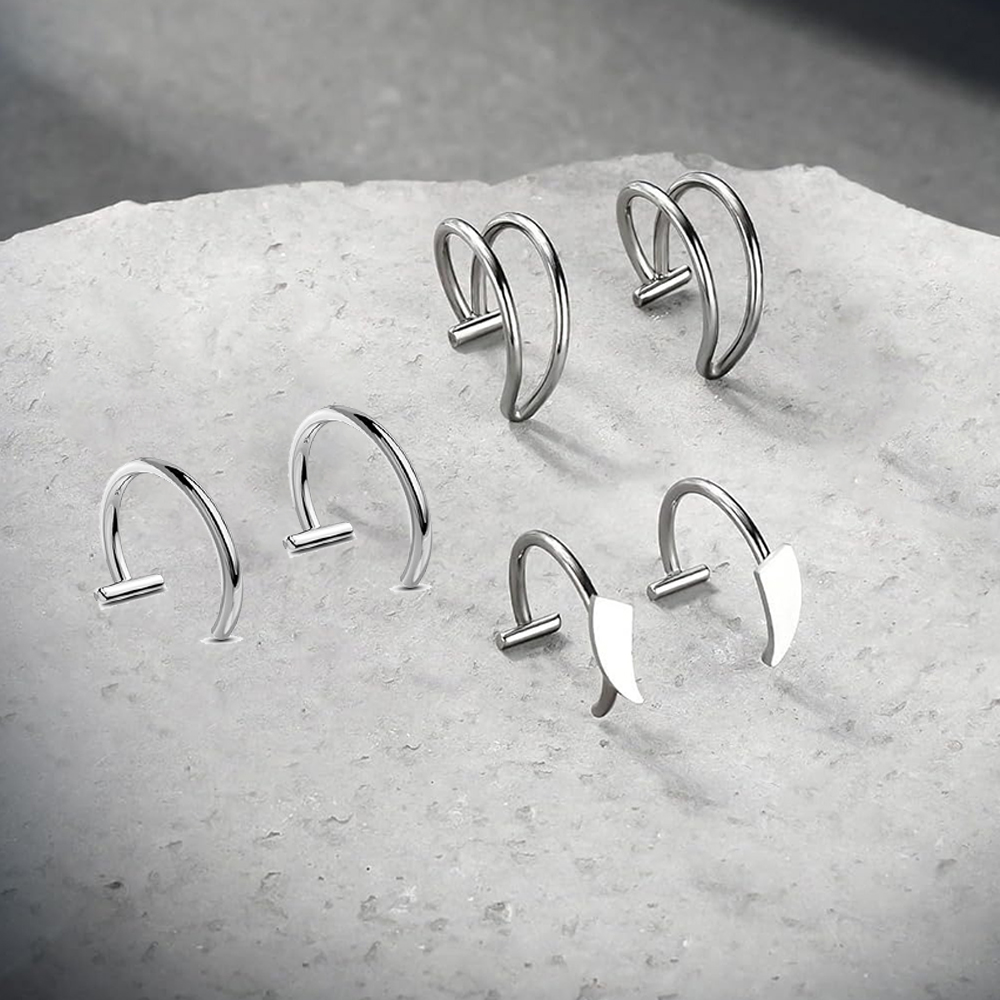 6pcs Stainless Steel Fake Lip  - Men'S Vampire Accessories 评论和价格