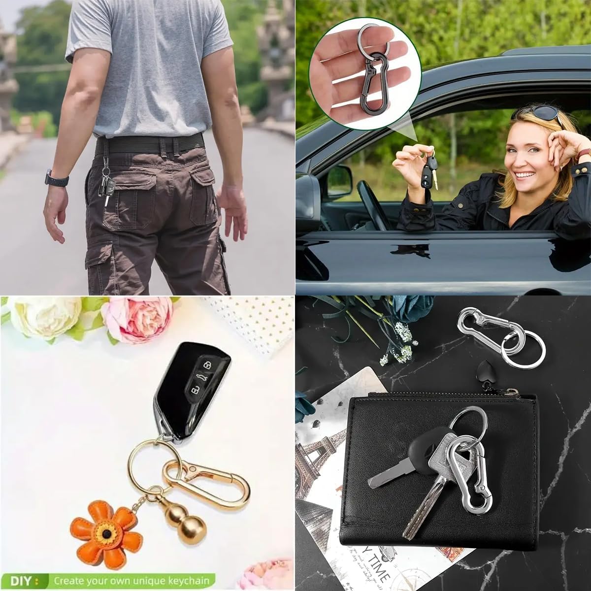 6/12/20 Pcs Alloy Clip Keychai - Men Accessories Bag 评论和价格