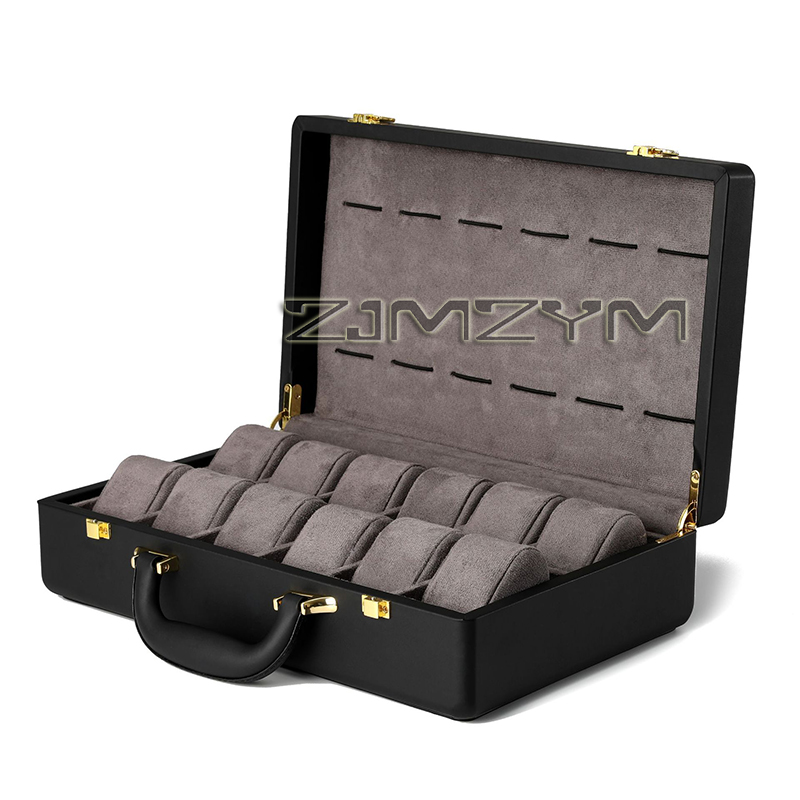 12 Slots Watch Box Mens Watche - Travel Organizer Men 评论和价格