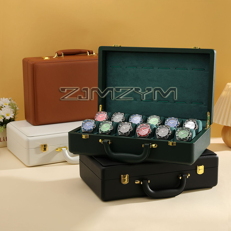 12 Slots Watch Box Mens Watche - Travel Organizer Men 评论和价格